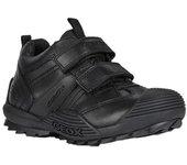 Geox Childrens/Kids J Savage A Zapatos escolares de cuero 10 UK negro