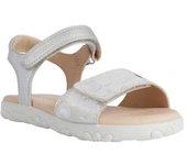 Sandalias Niña Geox Haití De Piel 11.5 UK plata/blanco