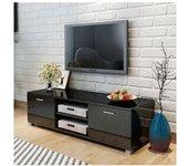 Mueble para TV negro brillante 140x40,5x35 cm