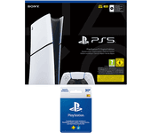 Consola - Sony PlayStation 5 Slim Digital Edition, 1 TB SSD, 4K, Chasis D, Blanco + Tarjeta PS Plus 20€