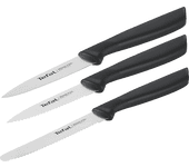 Set de cuchillos - Tefal Colorfood K2733S04, 3 piezas, Acero Inoxidable, Negro