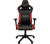 Silla gaming - Corsair T3 Rush, Reposacabezas 4D, Espalda inclinable, Hasta 120 kg, Almohadilla incluida, Rojo