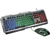 Pack gaming - Trust GXT 845 TURAL, Gaming, Cable, USB, Retroiluminado, Teclas programables, Macros