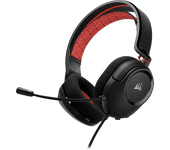 Auriculares gaming - Corsair HS35 v2, Circumaurales, Micrófono omnidireccional, Rojo