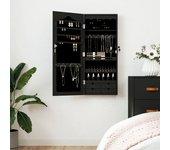 MAISON EXCLUSIVE Espejo con joyero de pared negro 37,5x10x90 cm