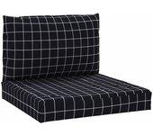 2 Pcs Pallet Pillows Tela Oxford Pintada en Negro