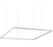 IDEAL LUX Lámpara Colgante Integrada Cuadrada Decorativa Blanca, 3000K, 51W