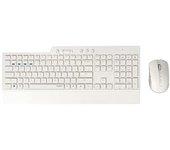 RAPOO, Teclado y ratón inalámbrico con QWERTY portugués (Combo Teclado y ratón con tecnología multimodo Bluetooth y 2.4GHZ, ratón óptico con 1.600 dpi) Blanco, 00192495