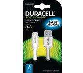 Cable USB DURACELL USB5031W 1 m Blanco