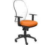 Silla Jorquera malla blanca asiento bali naranja