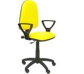 Silla Ayna similpiel amarillo con brazos