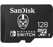 sandisk nintendo microsd uhs i card - fortnite edition, skull trooper, 128gb