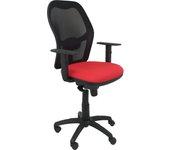 Silla Jorquera malla negra asiento bali rojo