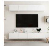 Mueble TV 4 piezas blanco 100x30x30 cm madera multicapa