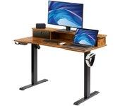 VEVOR Doble Altura Ajustable Escritorio Monitor Riser Estación de Trabajo 47.2 X 23.6 Pulgadas