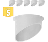 Conjunto de 5 soportes de paquetes redondos bisels GU10 35W White BRAYTRON