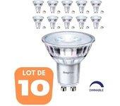 Lote de 10 bulbos LED GU10 5.5W (Ec. 50W) 2700K 38 DIMMABLE