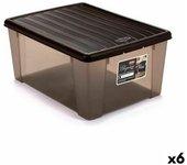 Caja de almacenaje con tapa stefanplast elegance marrón plástico 15 l 29 x 17 x 39 cm (6 unidades)