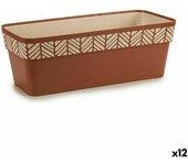 Jardinera autorriego stefanplast orfeo terracota plástico 18 x 17 x 49 cm (12 unidades)