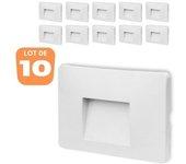 Lote de 10 focos led de pared vektab3 cuadrados blancos 3w 3000k ip65