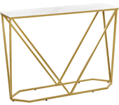 Beliani consola blanco/dorado 100 x 30 cm hazen