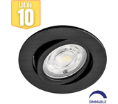 Conjunto de 10 puntos LED 3N1 redondo negro 7W IP20 DIMMABLE BRAYTRON