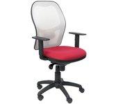 Silla Jorquera malla blanca asiento bali granate