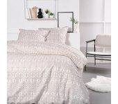 Juego de cama 240 x 200 cm - beige y blanco