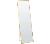 Beliani espejo de pie de metal dorado 50 x 156 cm beauvais