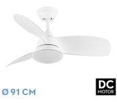 Ventilador DC ATOMO blanco led memoria color mando distancia FABRILAMP