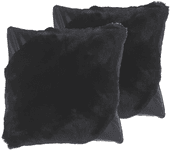 Beliani conjunto de 2 cojines negro 42 x 42 cm ehnar