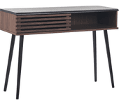 Beliani consola madera oscura/negro 110 x 40 cm perth