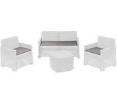 Conjunto de Jardín Como IPAE PROGARDEN (2 Sillones 1 Mesa Auxiliar 1 Sofá Doble 4 Cojines) IPAE-PROGARDEN