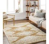 Surya alfombra shaggy bohemia blanco/ocre 160x220