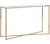 Consola de vidrio templado blanco/dorado 120 x 35 cm ROYSE