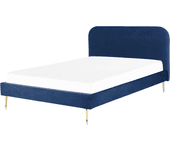 Cama de matrimonio BELIANI Flayat terciopelo azul 173x215x109