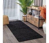 Surya Alfombra shaggy moderna negro 160x220