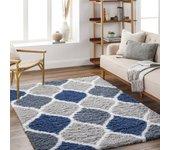 Surya alfombra shaggy oriental azul/gris 160x220