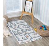 Alfombra Para Niños Lavable Beige/gris 80x150cm Vroomville