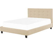 BELIANI Cama de matrimonio Rochelle poliéster crema 190x218x109