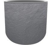 Pot de fleurs rond en plastique volcania up gris galet - ø 40 cm - eda