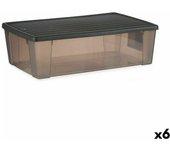 Caja de almacenaje con tapa stefanplast elegance gris plástico 30 l 38,5 x 17 x 59,5 cm (6 unidades)