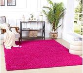 Surya alfombra shaggy moderna fucsia 120x170