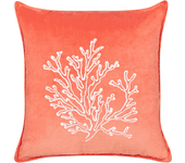 Beliani cojín de terciopelo rojo motivo coral 45 x 45 cm nori