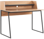 Beliani escritorio madera clara/negro 120 x 59 cm gorus