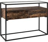 Beliani consola madera oscura/negro 100 x 40 cm mauk