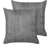 Conjunto de 2 Cojines BELIANI Constylis de Algodón Gris 45X45X15