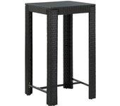 Mesa de Bar de jardín negro 60,5x60,5x110,5 cm Polyrattan