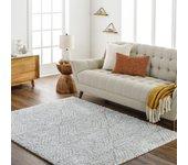 Surya alfombra shaggy moderna blanco/gris 160x213