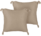 Beliani conjunto de 2 cojines de yute beige 45 x 45 cm erigeron